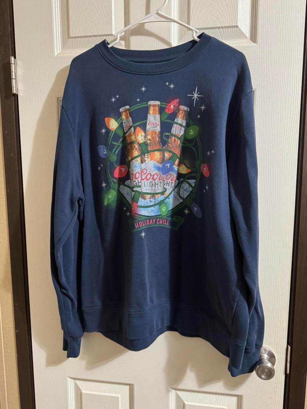 Coors Light Holiday Chill Navy Crewneck Sweatshirt